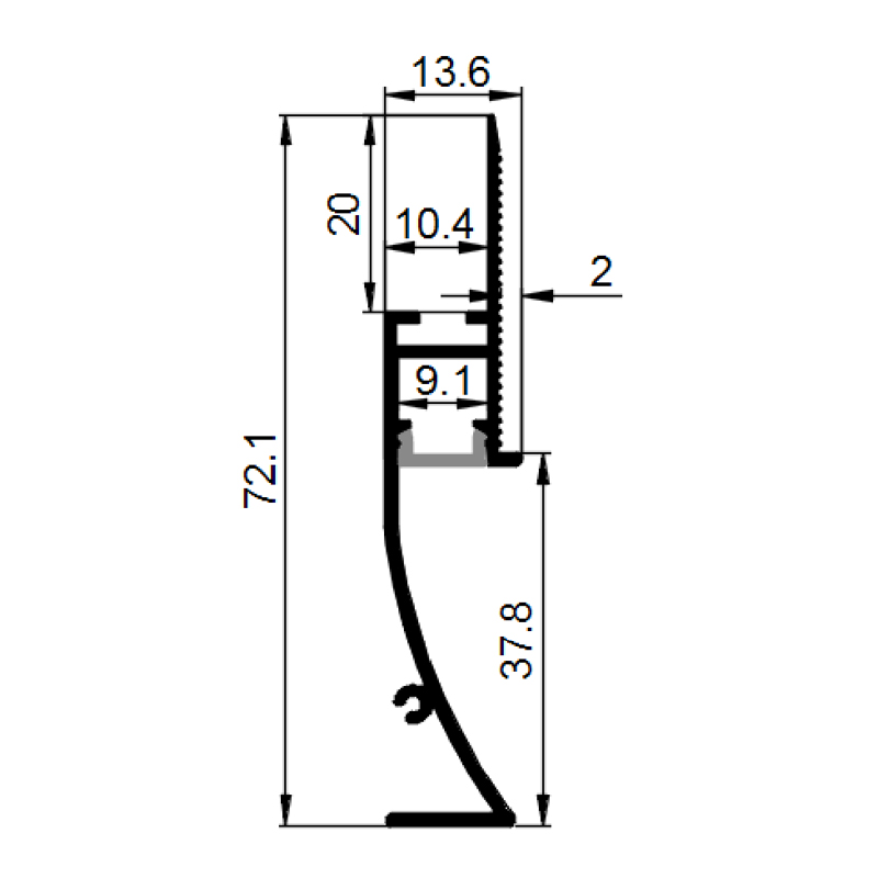 Drywall Plaster In LED Skirting Board Profile For 8mm Strip Lights Drywall Plaster In LED Skirting Board Profile For 8mm Strip Lights